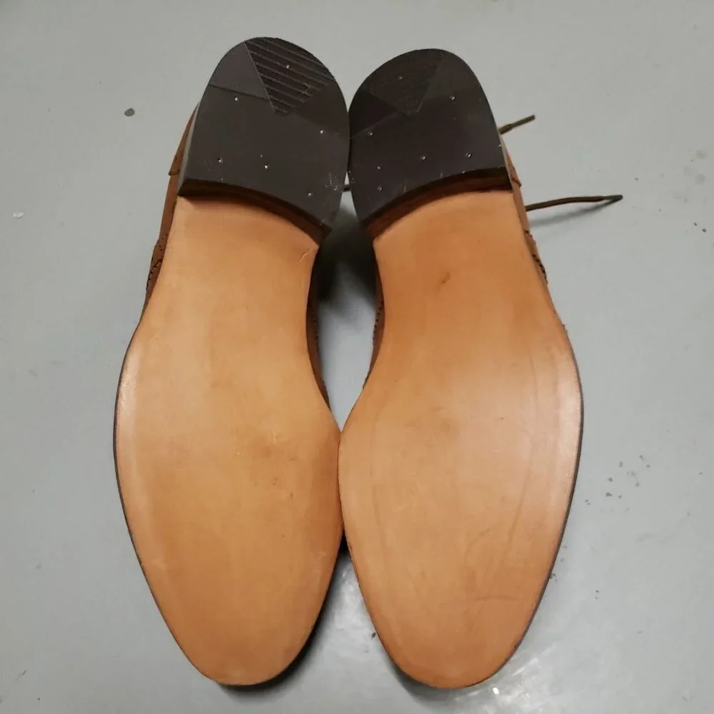 Handmade sz 8.5 mens shoes leather lace up